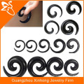 wholesale BlackMix size Organic Spiral Buffalo Horn Taper spiral Ear Stretcher, body piercing jewelry
